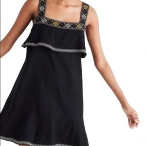 COPY - Madewell Womens Sleeveless Black Linen Blend Embroidered Tier Dress Size…